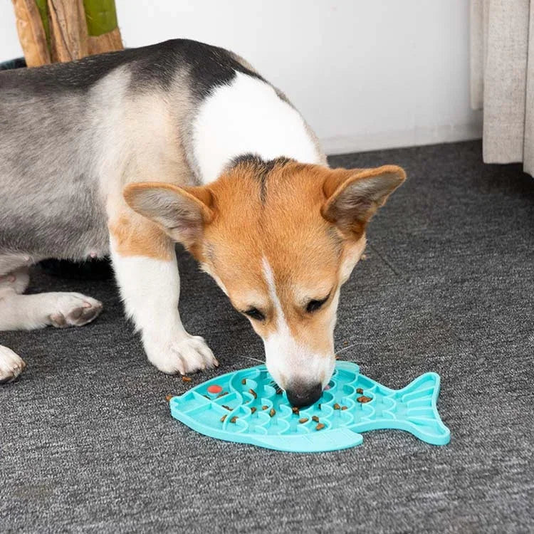 Pet Cats and Dogs Silicone Slow Food Mat Anti-choke Bowl, Fish Type, Claw Type, Flower Type