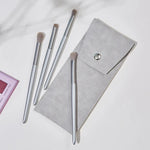 4 PCS / Set Makeup Brush Eye Shadow Brush Eye Makeup Set Soft Hair Detail Brush Smudge Brush With Brush Bag, Gold, Silver