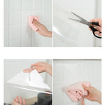 Kitchen Tile Oil-Proof Wallpaper Stovetop Waterproof Transparent Wallpaper, Transparent Wallpaper