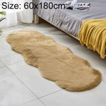 Faux Wool Leather Sofa Carpet Floor Mats Fleece Cushions Bay Window Mats, 60x180cm
