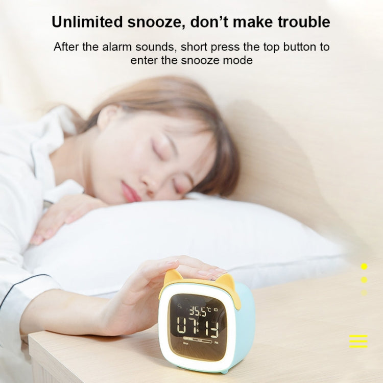 Cartoon Deer Shape Children Snooze Multifunctional USB Rechargeable Student LED Alarm Clock
