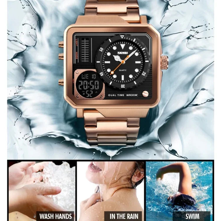 SKMEI 1392 Multi-Function Outdoor Sports Watch Business Double Display Waterproof Electronic Watch