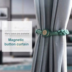 1 Pair Magnetic Buckle Twist Tie For Curtains, Pink, Grey Blue, Golden King, Conran, Off-white, Light Gray, Dark Grey