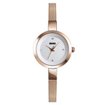 SKMEI 1390 Ladies Business Casual Watch Steel Band Lightweight Quartz Watch, Rose Gold, Golden, Silver