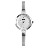 SKMEI 1390 Ladies Business Casual Watch Steel Band Lightweight Quartz Watch, Rose Gold, Golden, Silver