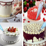 2 Sets Reusable Silicone Pastry Bag Cake Decorating Tools with 16 Nozzles Tips
