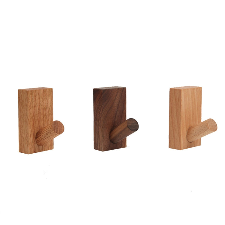 Solid Wood Punch-Free Entrance Behind The Door On The Wall Sticky Hook Clothes Hook Beech Wood, Black Walnut