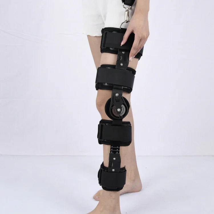 Adjustable Length Of Knee Joint Fixation Brace Knee Injury Fracture Protector Bracket(Black), Free Size