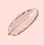 Phnom Penh Ceramic Dessert Plate Feather Plate Banana Leaf Fruit Dried Fruit Storage Tray, Size:, Large （Bright Emerald), Small (Bright Emerald), Large (Bright Peach Pink), Small (Bright Peach Pink), Large (Matt Black), Small (Matte  Black)            ...