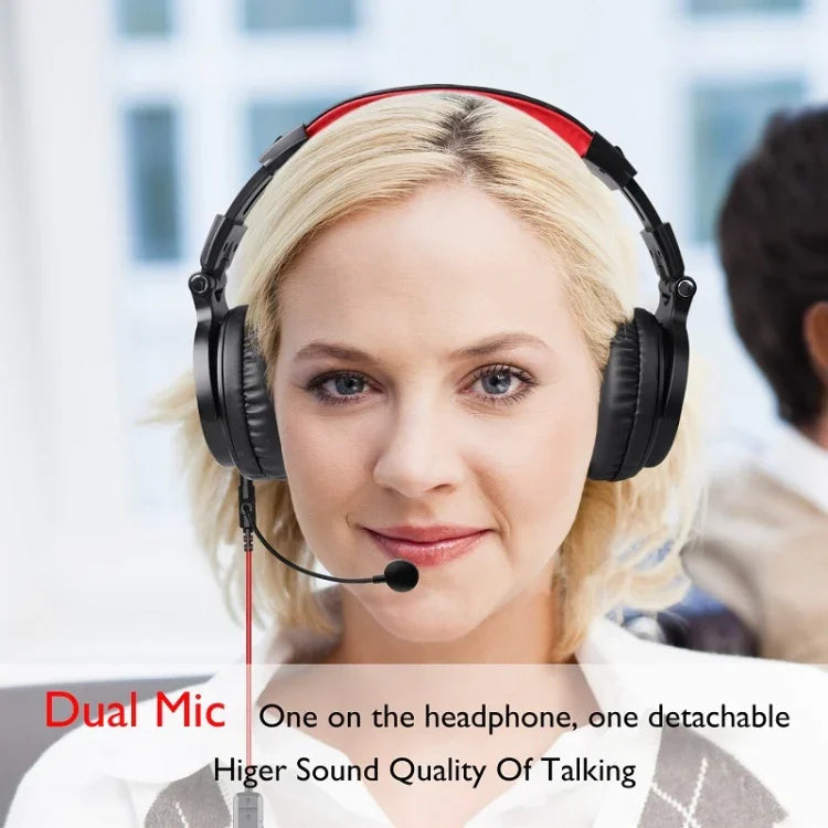 OneOdio Headset Game Anchor Wire Headset, With Bluetooth (Black & Red)