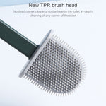 Household Long Handle Soft Plastic Gap Toilet Brush TPR Decontamination Cleaning Brush, White, Pink, Light Blue, Green