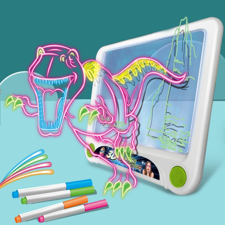 3D Fluorescent Drawing Board Magic Luminous Three-Dimensional Writing Board Graffiti Board Lighting Puzzle Children Drawing Board,Style:, Medium  Drawing Board (Space Version), Medium Drawing Board (Dinosaur Version)                                    ...