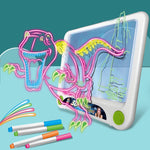 3D Fluorescent Drawing Board Magic Luminous Three-Dimensional Writing Board Graffiti Board Lighting Puzzle Children Drawing Board,Style:, Medium  Drawing Board (Space Version), Medium Drawing Board (Dinosaur Version)                                    ...