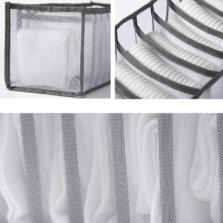3 in 1 Underwear Drawer Storage Box Household Socks Folding Storage Box, Beige, Gray