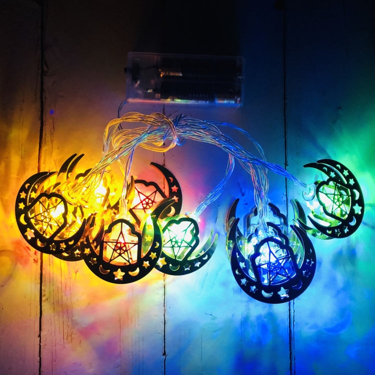 Eid Al-Fitr LED Star and Moon String Lights Ramadan Festival Decoration Lamp, 1.65m 10 LEDs, 3m 20 LEDs