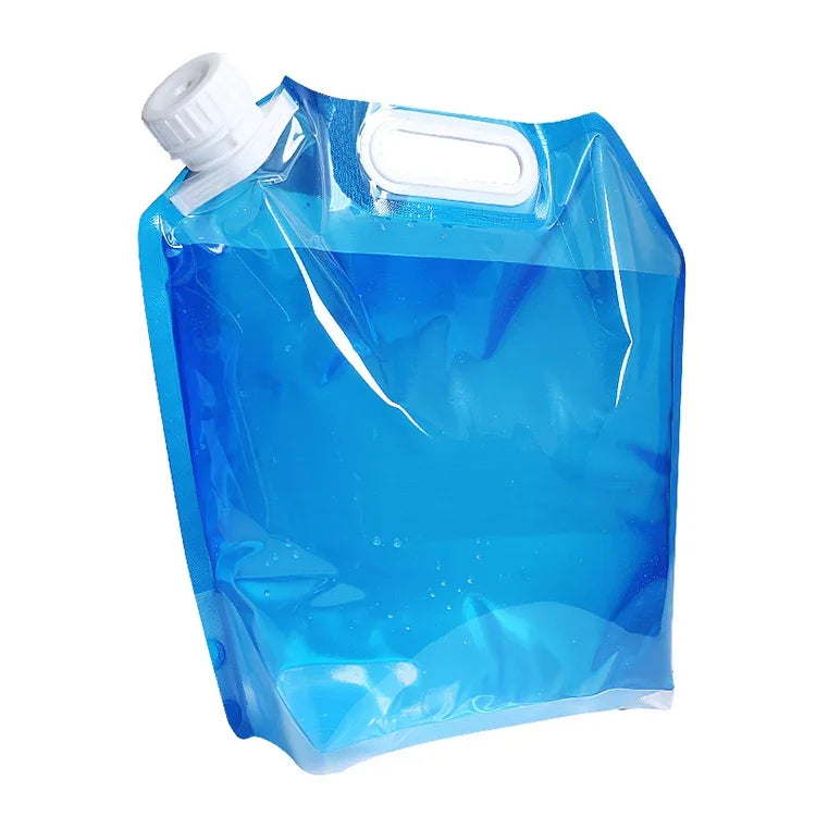 PE Water Bag For Portable Folding Water Storage Lifting Bag for Camping Hiking Survival Hydration Storage Bladder, 10L(Blue)