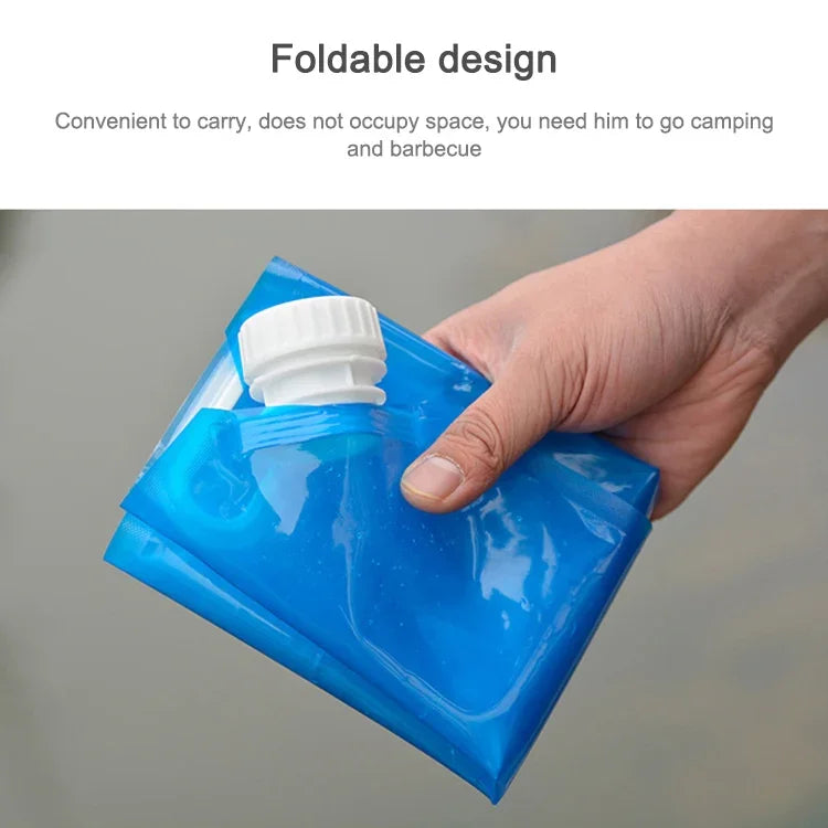 PE Water Bag For Portable Folding Water Storage Lifting Bag for Camping Hiking Survival Hydration Storage Bladder, 10L(Blue)