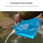 PE Water Bag For Portable Folding Water Storage Lifting Bag for Camping Hiking Survival Hydration Storage Bladder, 10L(Blue)