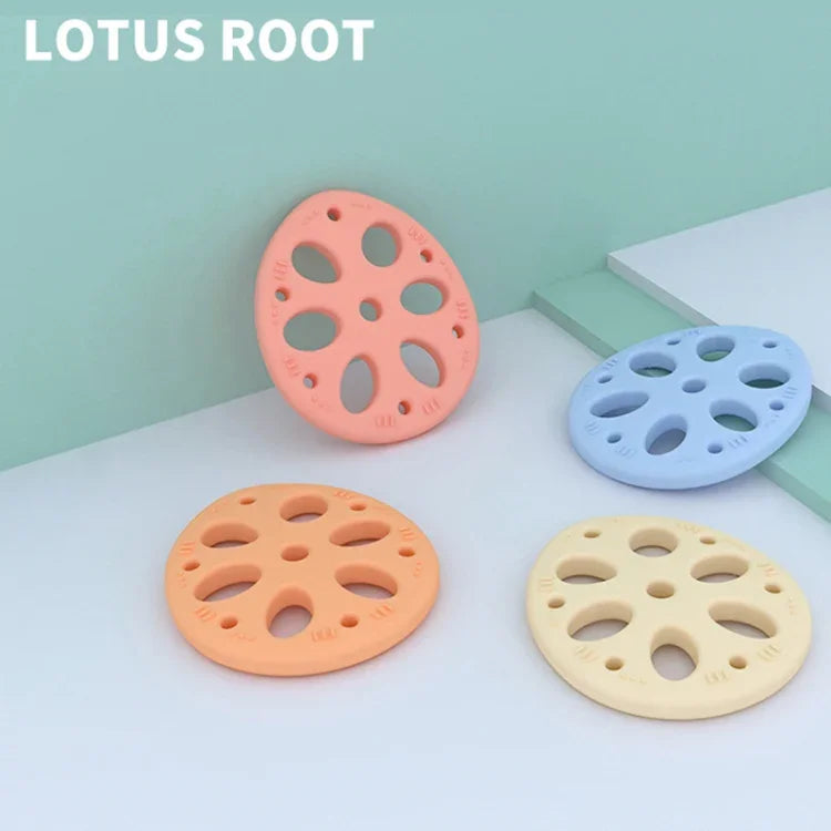 M010093 Silicone Lotus Root Tablets Baby Soothing Teether Children Molars Toys Maternal And Child Supplies, Colour: Beige With Lanyard, Pink, Yellow, Blue, Beige, Pink With Lanyard, Yellow With Lanyard, Blue With Lanyard, Beige With Lanyard