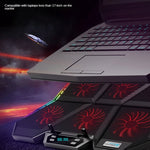 COOLCOLD RGB Notebook Radiator Six Fan Adjustable Laptop Cooling Base, 5V Speed  Colorful Version, 5V Touch 12 Symphony Version
