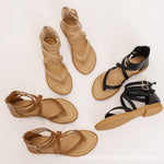 Ladies Summer Strappy Cross Sandals Roman Style Low-Heeled Retro Shoes, 36, 37, 38, 39, 40, 41, 42