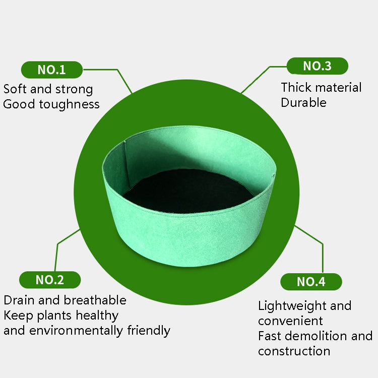 Felt Planting Barrel Indoor Outer Round Plant Bag Non-Woven Seedling Bag, 130x30cm 400L