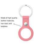 Anti-scratch Top-layer Cowhide Leather Protective Cover with Hanging Buckle for AirTag 2nd Gen / AirTag 1st Gen