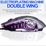 T-WOLF V6 USB Interface 6-Buttons 3200 DPI Wired Mouse Gaming Mechanical Macro Programming 7-Color Luminous Gaming Mouse, Cable Length: 1.5m, Macro Definition Audio Version Black Silver, Macro Definition Audio Version Iron Gray                         ...