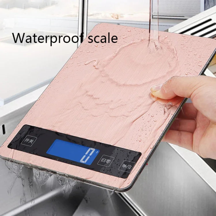 A10-1 Portable USB Kitchen Scale Household Food Baking Tea Quasi-Gram Weight Bench Scale, 5kg / 1g(White), 10kg / 1g(White), 15kg / 1g(White), 5kg / 1g(Rose Gold), 10kg / 1g(Rose Gold), 15kg / 1g(Rose Gold)