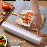 Suction Cup Type Cling Film Cutter Household Plastic Wrap Adjustable Storage Cutting Box, Suction Cup Cling Film Cutter