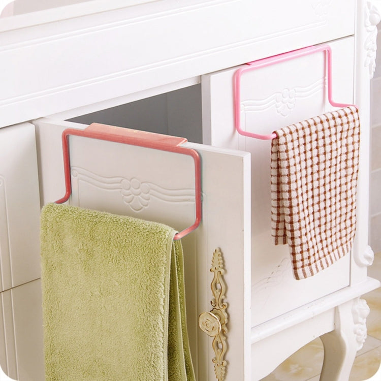 Kitchen Towel Rack Hanging Holder Cupboard Cabinet Door Back Hanger Towel Sponge Holder Storage Rack for Bathroom, White, Blue, Green, Pink