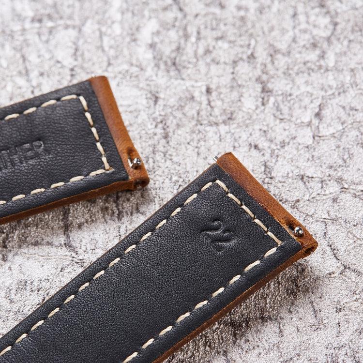 Smart Quick Release Watch Strap Crazy Horse Leather Retro Strap For Samsung Huawei,Size:, 20mm  (Dark Brown Black Buckle), 20mm (Deep Brown Silver Buckle), 20mm (Light Brown Black Buckle), 20mm (Light Brown Silver Buckle), 20mm (Black And Black Buckle)...