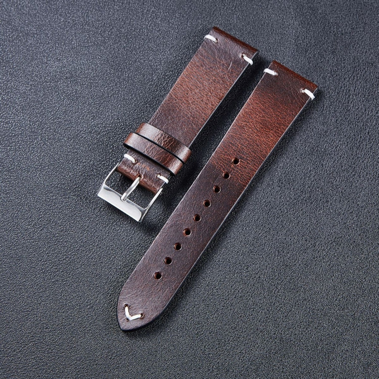 HB001 Color-Changing  Retro Oil Wax Leather Ultra-Thin Universal Watch Strap, 18mm, 20mm, 22mm