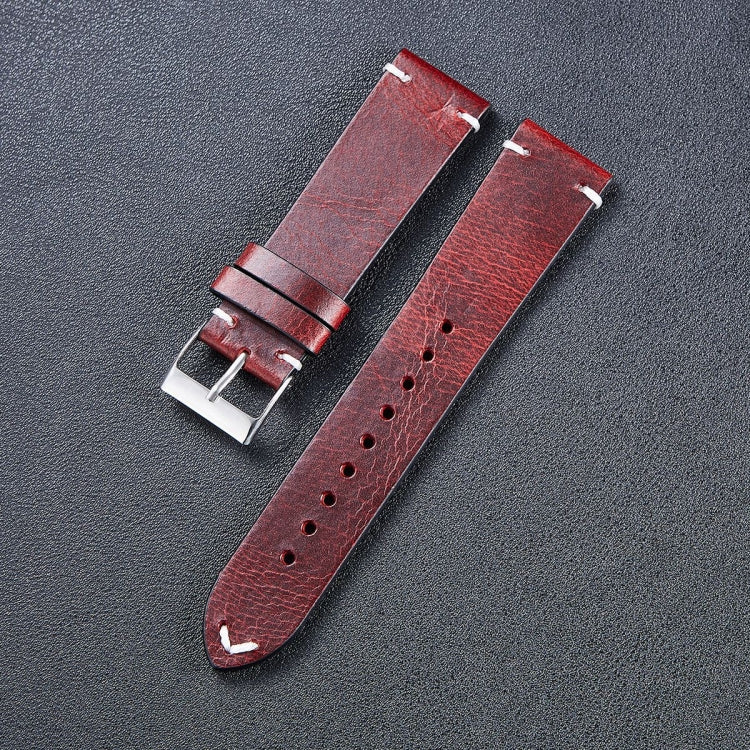 HB001 Color-Changing  Retro Oil Wax Leather Ultra-Thin Universal Watch Strap, 18mm, 20mm, 22mm
