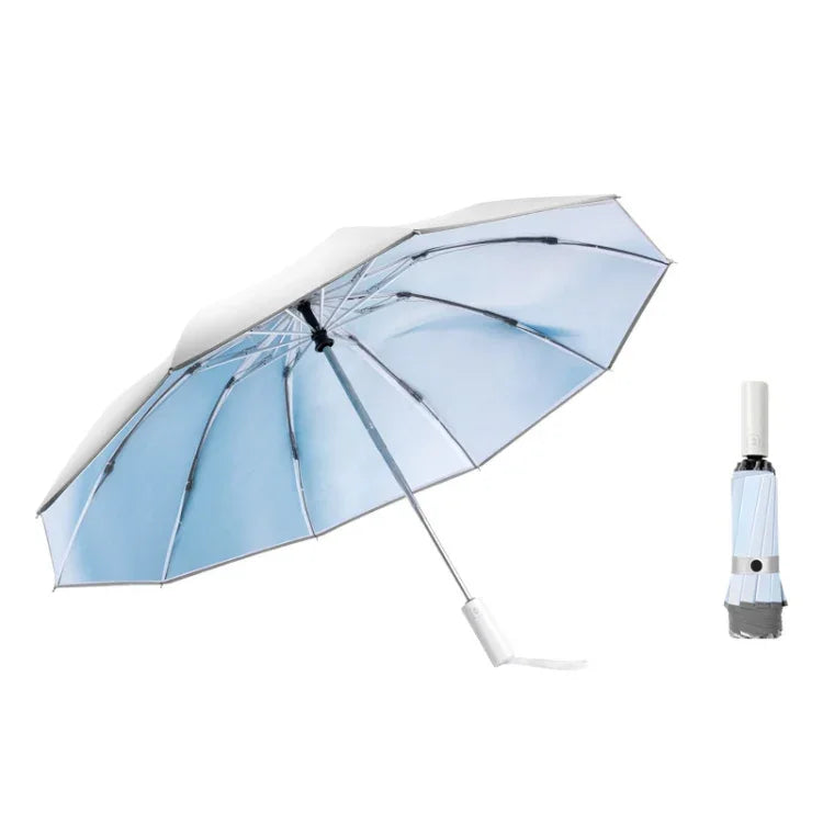 3021 Automatic Rain And Sun Dual-Purpose Umbrella Sun-Proof And Anti-Rebound Folding Umbrella, Light Orange, Light Pink, Light Blue, Illusion Green, Illusion Purple, Illusion Blue, Illusion Pink