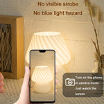 PJ-104 5W Mushroom Glass Bedroom Bedside Table Decoration Table Lamp, CN Plug, Specification：, Monochrome Warm Light, Tmall Elf Light Bulb