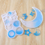 DIY Windbell Epoxy Mold Moon Pendant Wind Bell Hanging Set Mold, Style:, MD3535 + MD3536, MD3535 + MD3536 + Fish Line