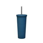 700ml Large Capacity Double Stainless Steel Straw Cup Vacuum Outdoor 304 Insulation Cup Car Water Cup, Khaki, Cinnabar Orange, Lilac Purple, Pink, Glazed Green, Moss Green, Dark Gray, Indigo, Ink Black, Gray Green, Light Pink, Green White, Lake Blue