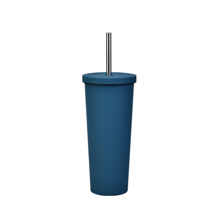 700ml Large Capacity Double Stainless Steel Straw Cup Vacuum Outdoor 304 Insulation Cup Car Water Cup, Khaki, Cinnabar Orange, Lilac Purple, Pink, Glazed Green, Moss Green, Dark Gray, Indigo, Ink Black, Gray Green, Light Pink, Green White, Lake Blue