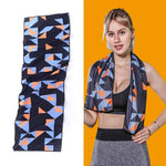 Gym Sports Cold Feeling Sweat-Absorbent Quick-Drying Cold Towel, Quick-Drying Towel, Size: 100 x 30cm(Music Festival), Quick-Drying Towel, Size: 100 x 30cm(Fire), Quick-Drying Towel, Size: 100 x 30cm(Geometric Triangle)