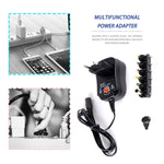 C5 3-12V 12W Adjustable Voltage Regulated Switch Power Supply Power Adapter Multifunction Charger With DC Tips, US Plug, UK Plug, EU Plug