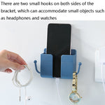 10 PCS Wall-Mounted Remote Control Storage Box Bedside Mobile Phone Charging Stand, 10 PCS White, 10 PCS Yellow, 10 PCS Green, 10 PCS Blue, 10 PCS Pink