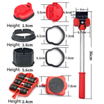 Mover Adjustable Height Moving Tool Set With Pry Type Heavy Furniture Moving Roller, 13 PCS / Set, 5 PCS / Set