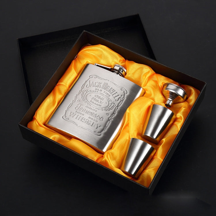Portable Stainless Steel Hip Flask Set With Wine Glass Funnel, 7OZ Yellow Grunge, 7OZ Gray Grunge, 7OZ Jack Yellow Grunge, 7OZ Jack Gray Grunge, 7OZ Jack Black Core