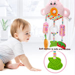 Stroller Toy 0-1 Year Old Bed Hanging Turn Bead Doll Baby Bed Bell Plush Rattle, H168190-3A Bear, H168190-3B Rabbit