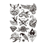 10 PCS Dark Fluorescent Color Changing Animal Luminous Flower Arm Waterproof Adult Tattoo Stickers, BY-001, BY-002, BY-003, BY-004, BY-005, BY-006, BY-007, BY-008