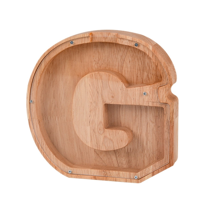 Wooden English Alphabet Piggy Bank Transparent Acrylic Piggy Bank