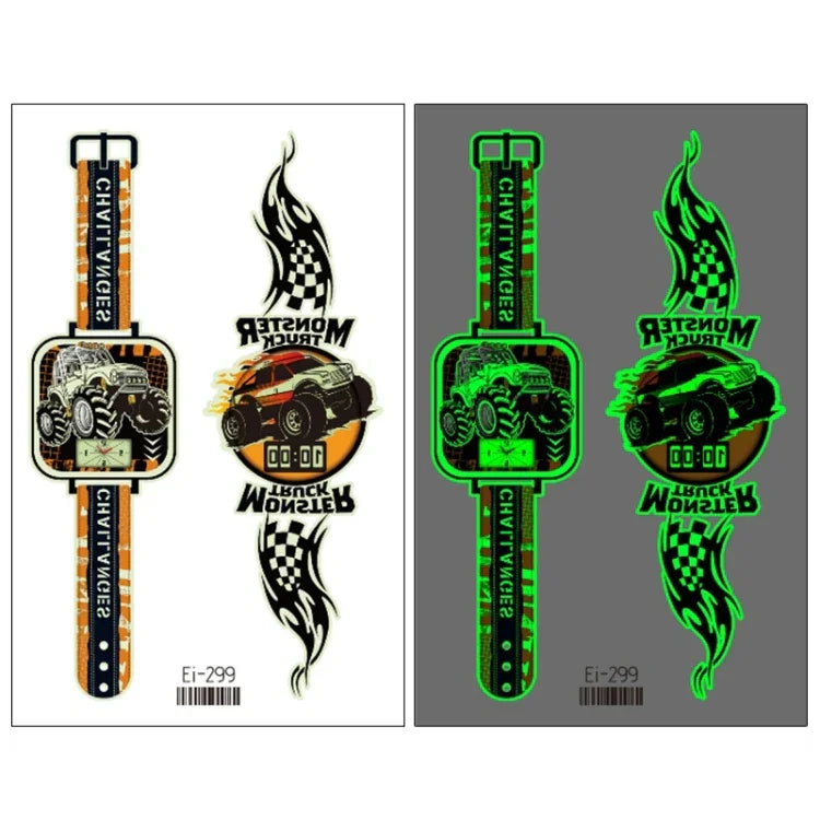 20 PCS Children Waterproof Luminous Cartoon Watch Tattoo Stickers, Ei-289, EI-290, Ei-291, EI-292, Ei-293, Ei-294, Ei-295, Ei-296, Ei-297, Ei-298, Ei-299, EI-300