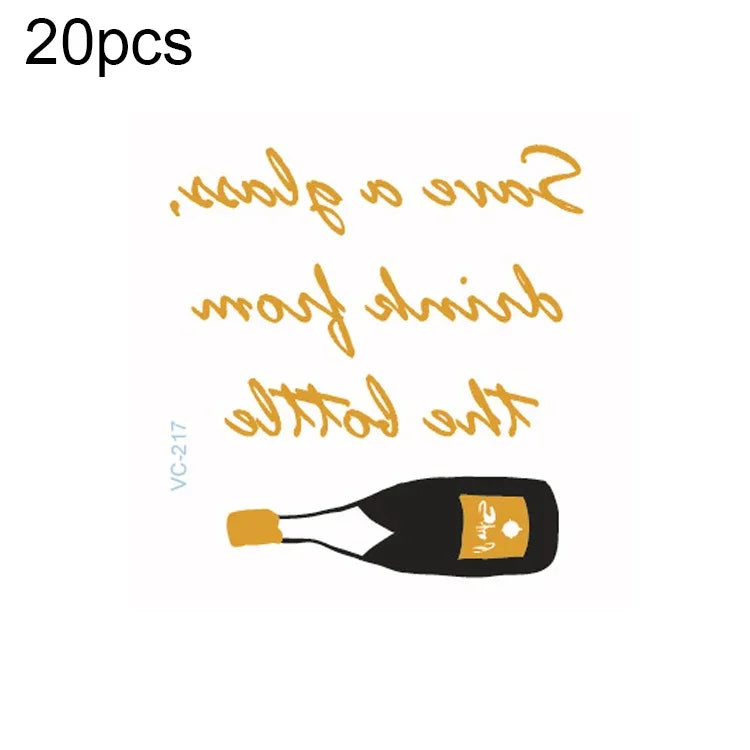 20 PCS Waterproof Bachelor Party Hot Stamping Wedding Bridal Tattoo Stickers, VC-204, VC-205, VC-206, VC-207, VC-208, VC-209, VC-210, VC-211, VC-212, VC-213, VC-214, VC-215, VC-216, VC-217, VC-218, VC-227, VC-228, VC-229, VC-230, VC-231, VC-232, VC-233...