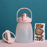 Portable Large Belly Water Cup High Temperature & Drop Resistant Straw Cup, 1.1L